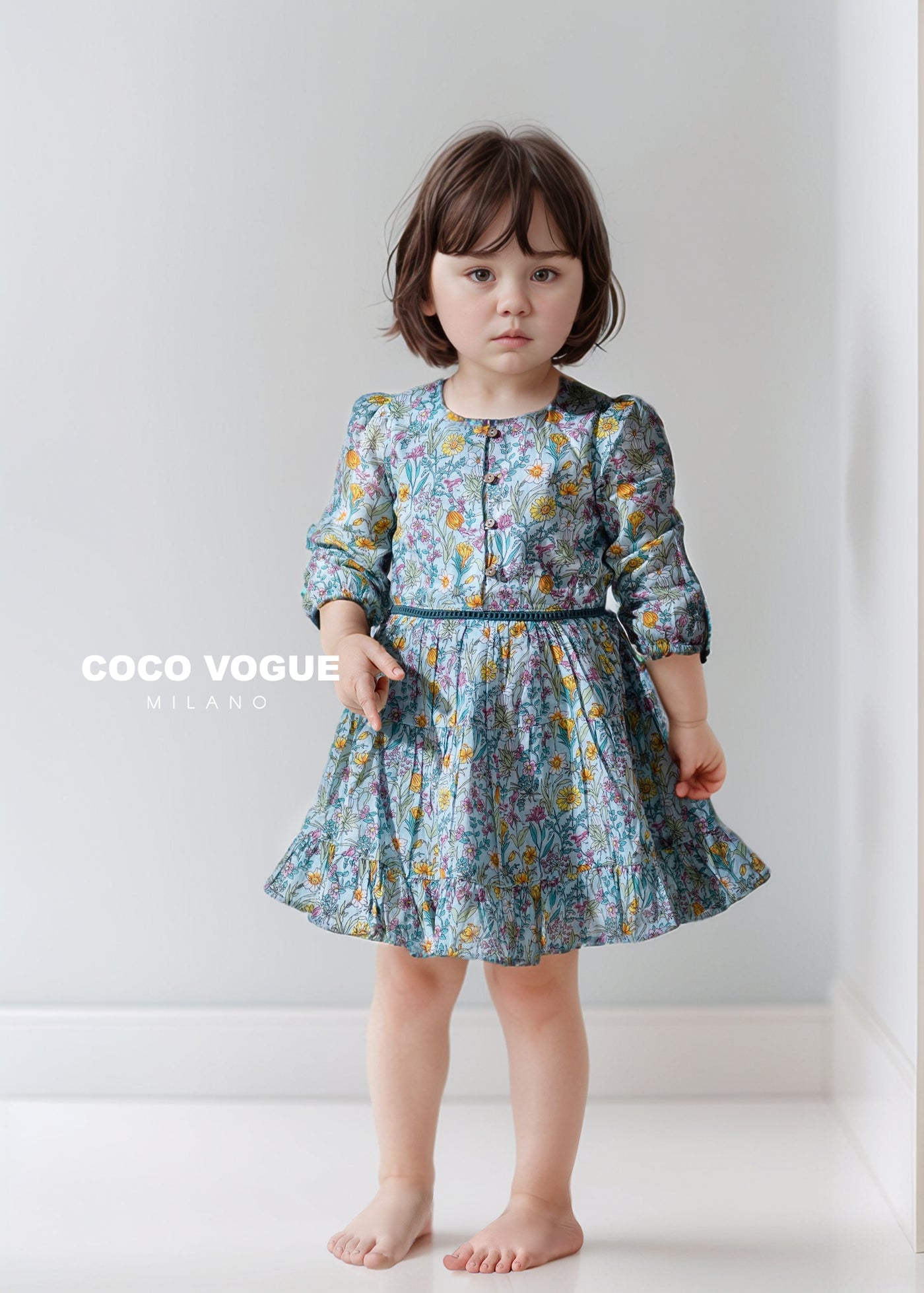 Baby Girl Floral Elegance Dress – Coco Vogue - Main Image