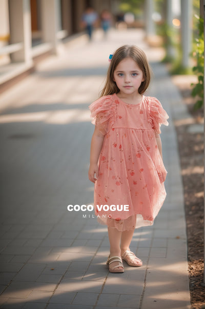 Peach Blossom Tulle Dress
