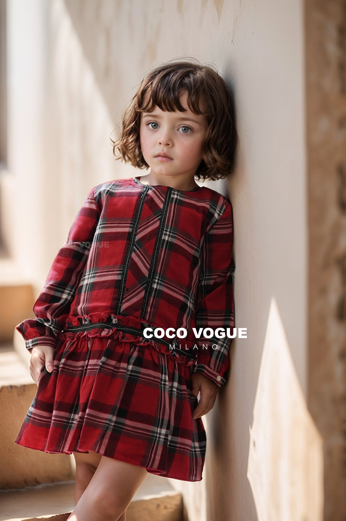 Fashionable tartan dress for young trendsetters , Premium kids tartan party dress 2–8 years