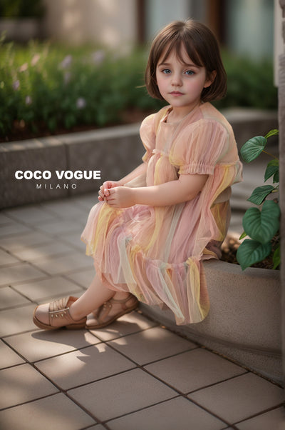 Stylish ombre party dress for baby girls , Ombre tulle princess dress 9 months – 5 years


