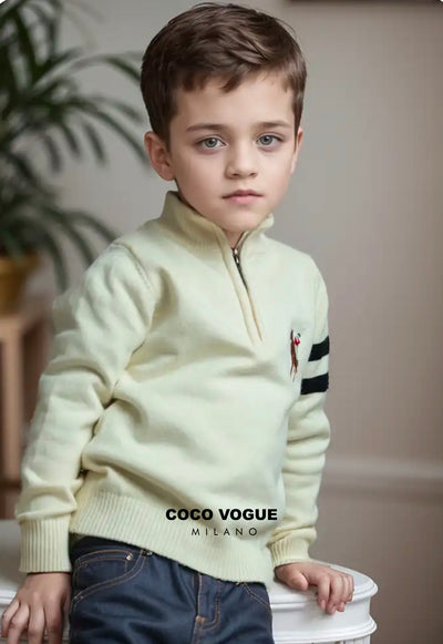 Elegant casual zipper sweatshirt for children , Little Trendsetters zipper sweatshirt 2–7 years for kids
