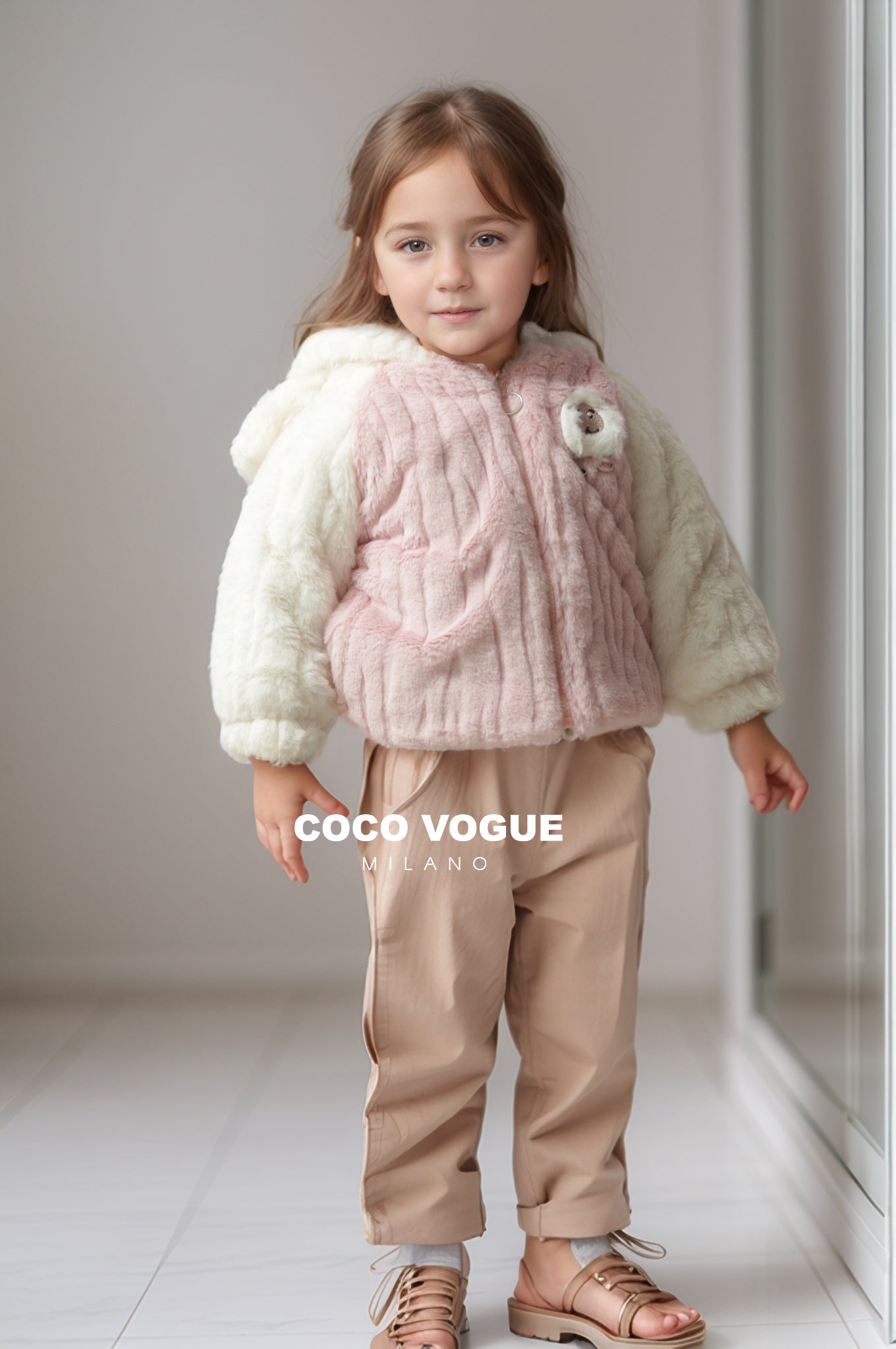 Stylish toddler girls pink jacket , Pink winter jacket for baby girls 2–6 years 