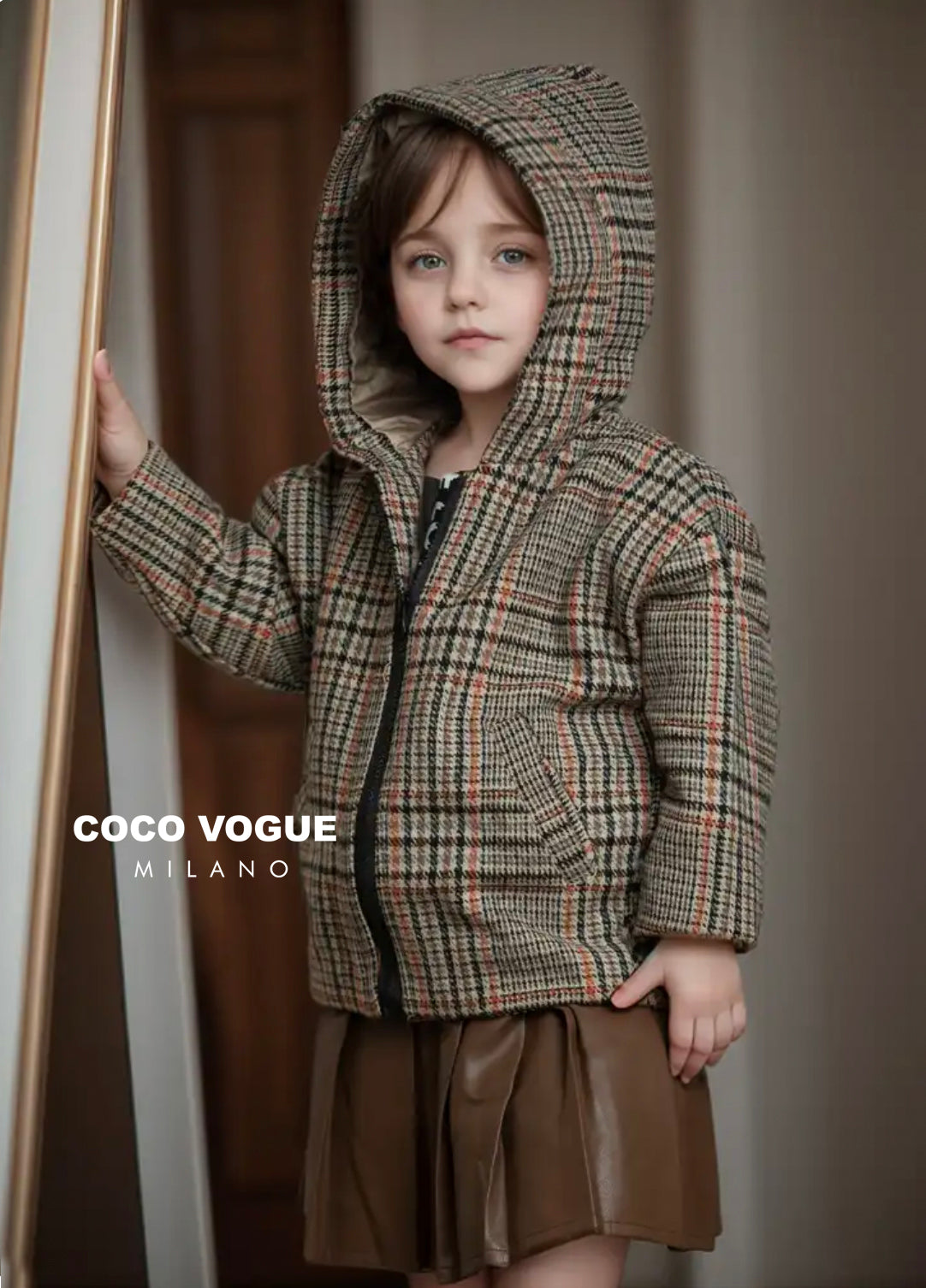 Rustic Grid Coat Hoodie