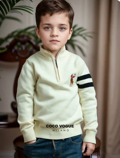 Elegant casual zipper sweatshirt for children , Little Trendsetters zipper sweatshirt 2–7 years for kids