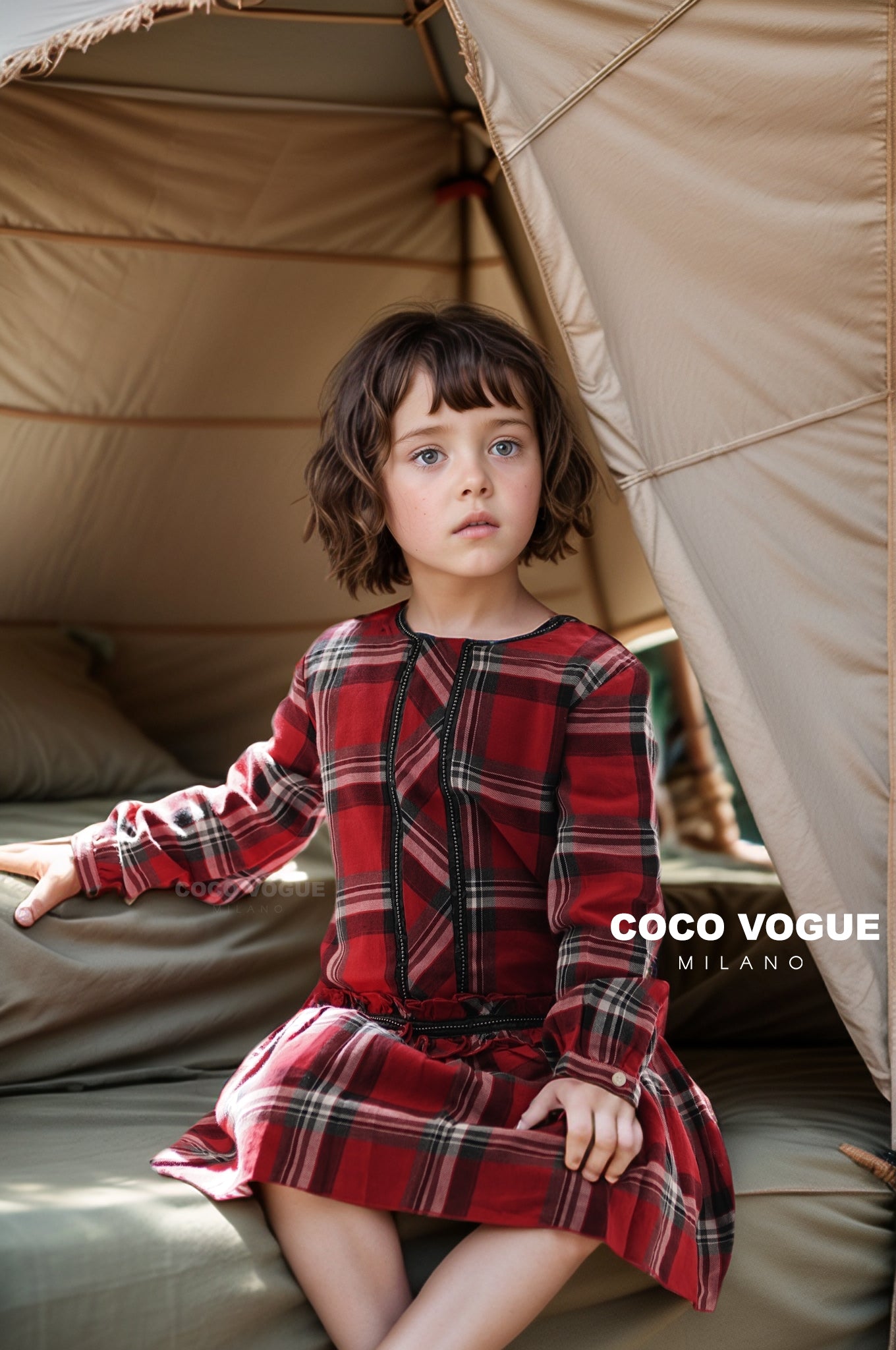 Fashionable tartan dress for young trendsetters , Premium kids tartan party dress 2–8 years