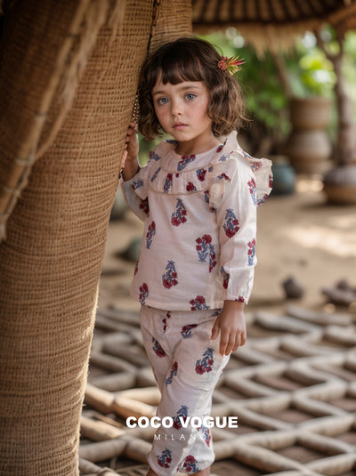 Ivory Floral Girl Child Co-ord Set