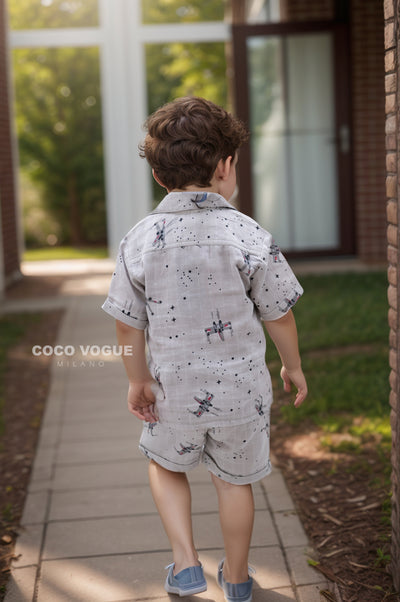 Minimalist Chic Spring Summer Linen Set – Grey