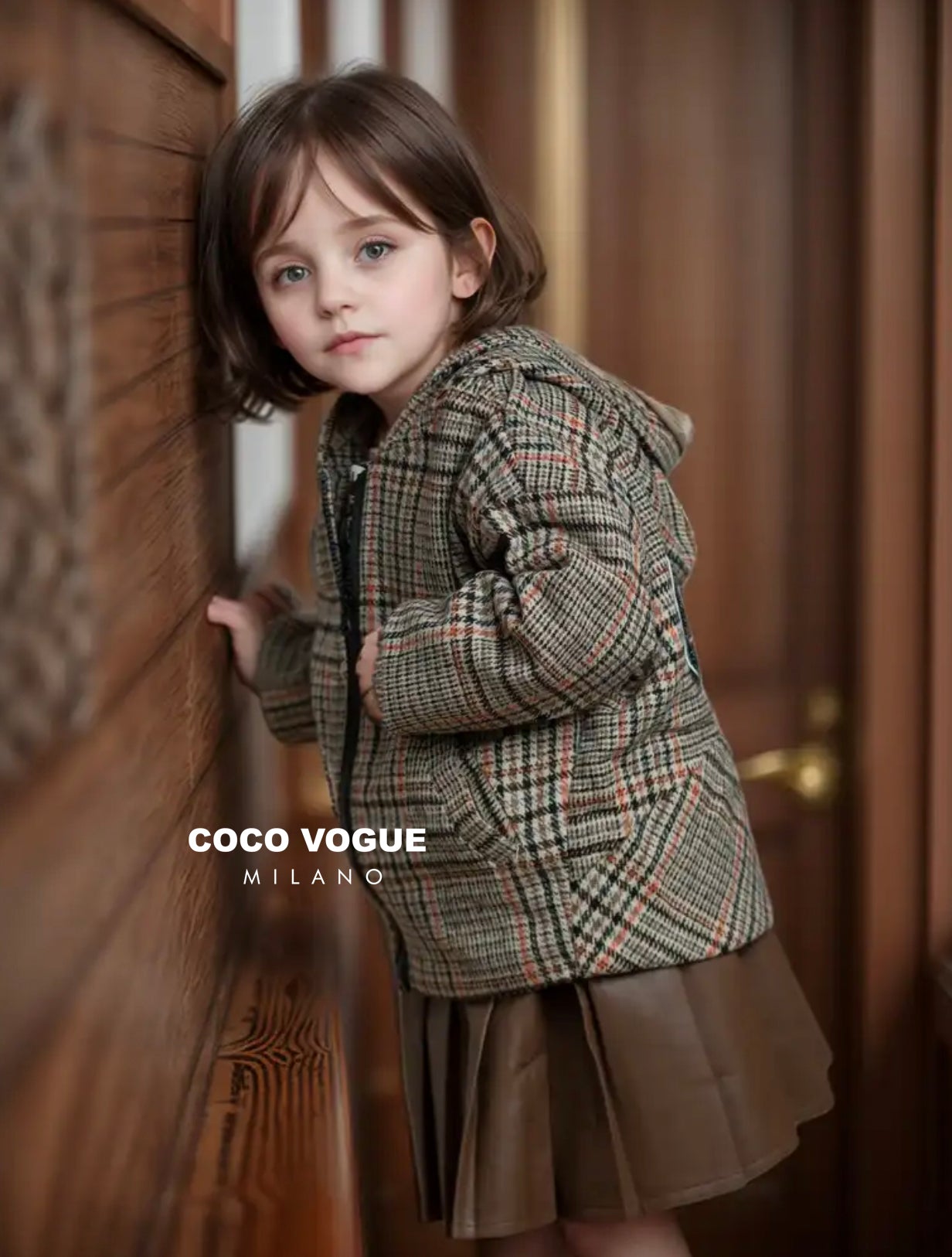 Rustic Grid Coat Hoodie