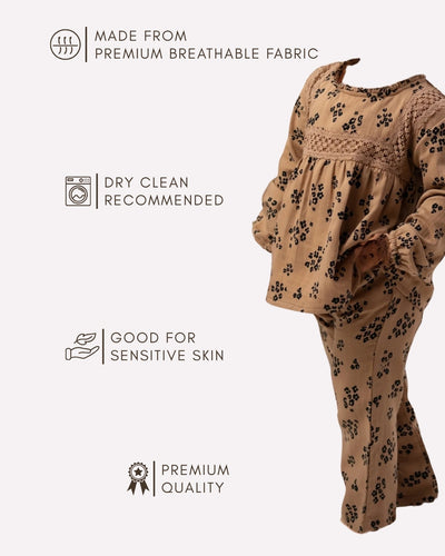 Stylish toddler girls & boys loungewear outfit , Premium kids autumn loungewear set 2–8 years