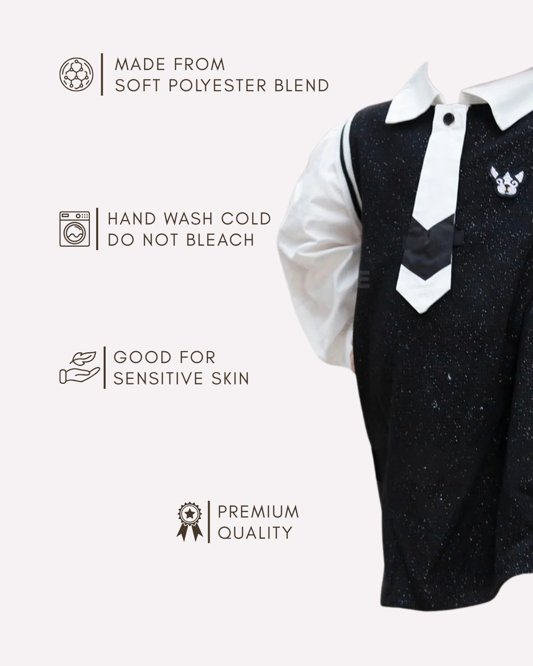 Cute toddler girls dress for parties and casual wear, Black & white frock with tie 3–7 years