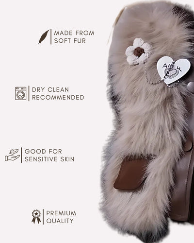 Comfortable warm vest and skirt set for children , Premium kids faux fur clothing 4–6 years