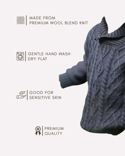 Comfortable cotton knit sweater for toddlers , Cable knit sweater for boys 1–5 years