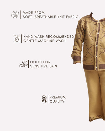Fashionable black and tan co-ord set for children , Classic girl black and tan co-ord set 4–10 years