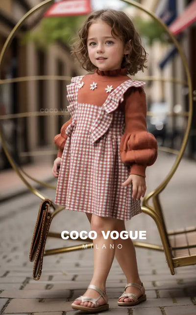 Gingham Delight Pinafore Set