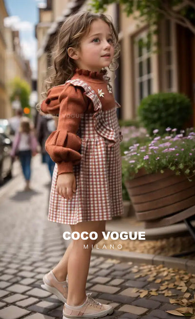 Gingham Delight Pinafore Set