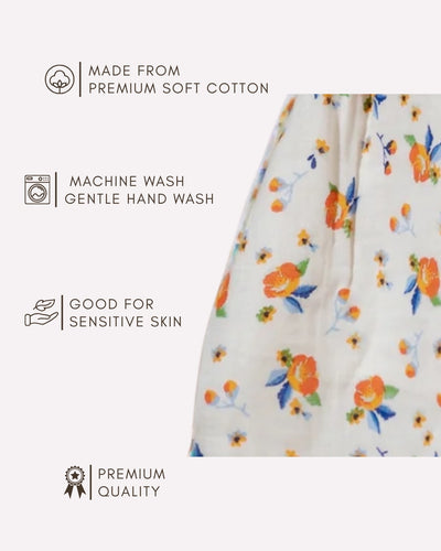 Lightweight breathable cotton dress for toddlers , Modern toddler girls floral outfit 6M–3Y