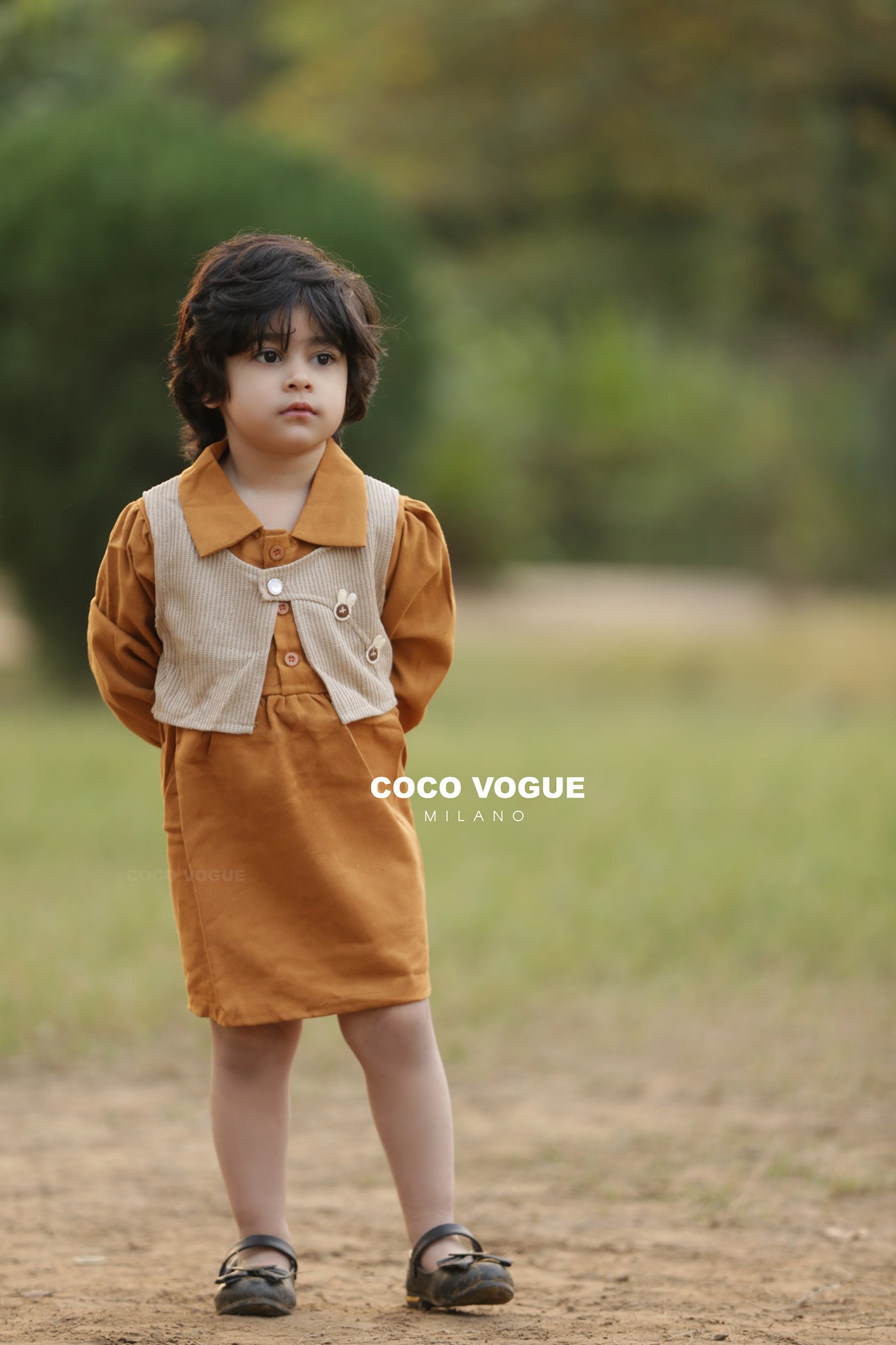 Beige birthday dress for little girls , Beige aesthetic dress for girls 12 months–4 years