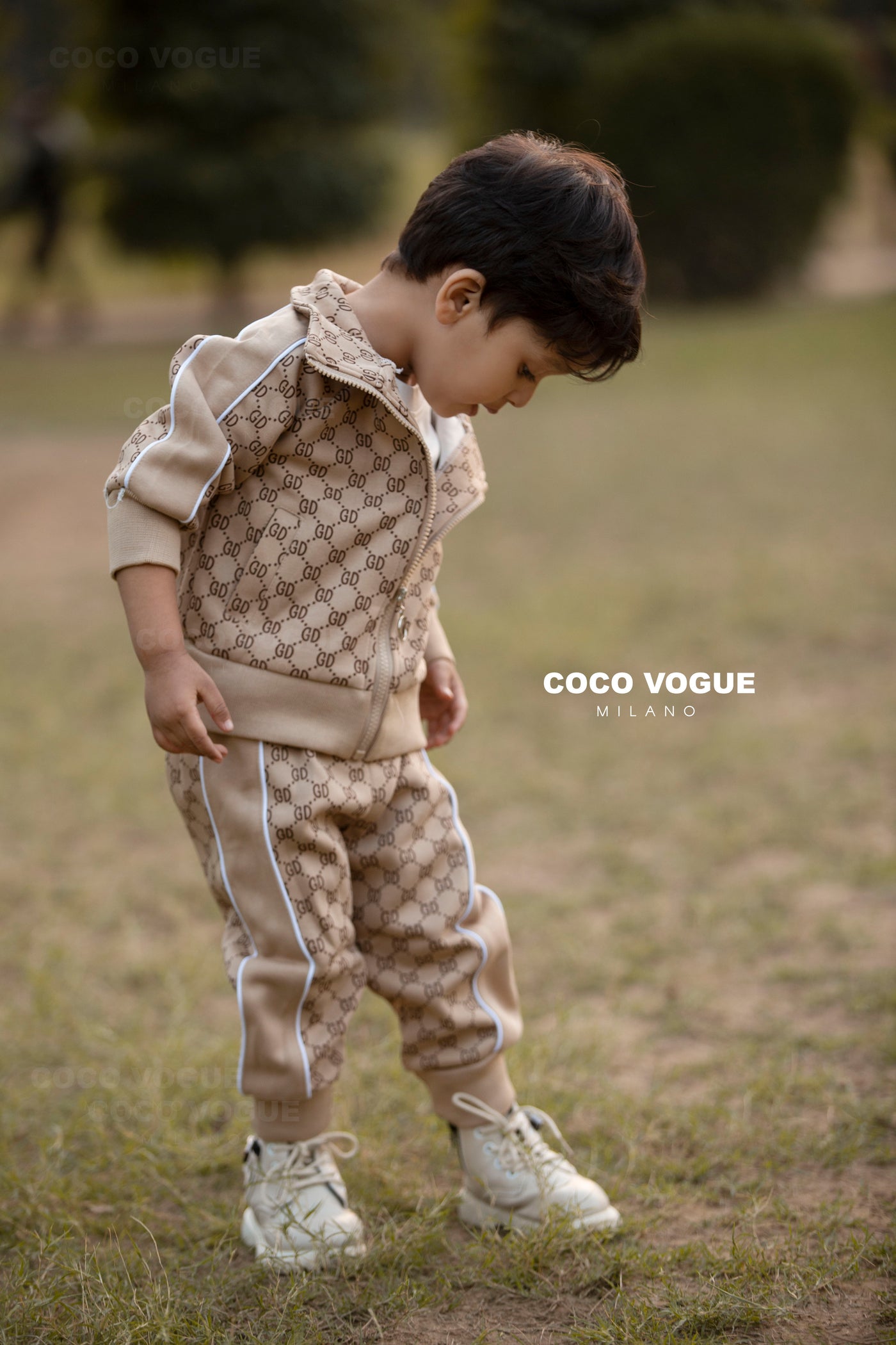 Luxury Beige & Brown Cord Set