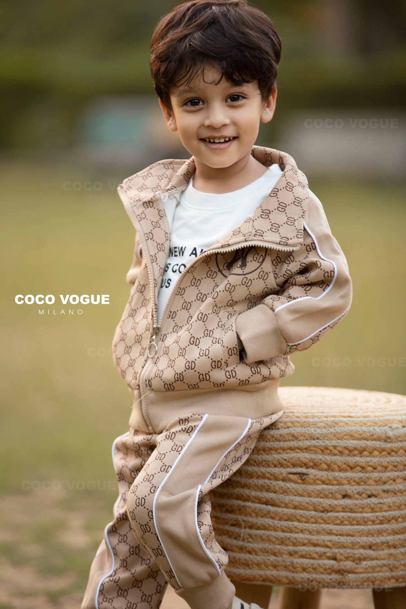 Luxury Beige & Brown Cord Set