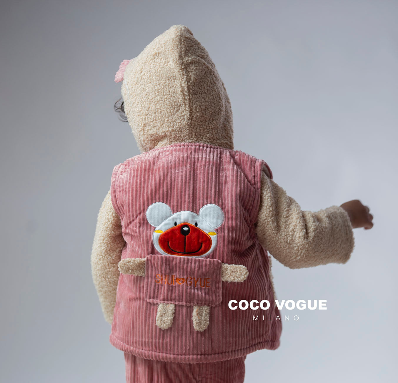 Little Cub Pink & Cream Hoodie Set