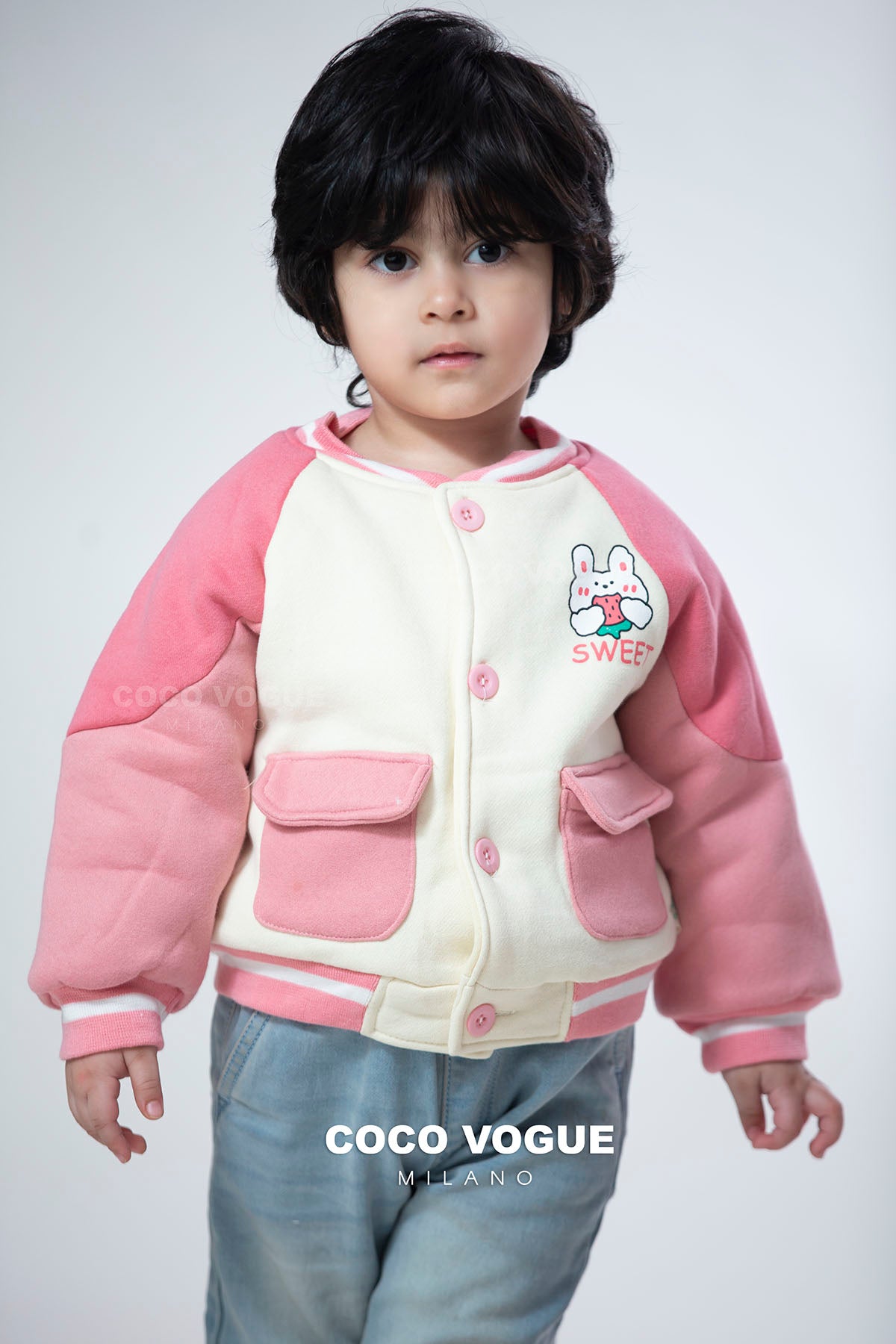 Sweet Pink & White Classic 90's Varsity Jacket
