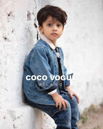 Blue Denim Sherpa Fleece Jacket