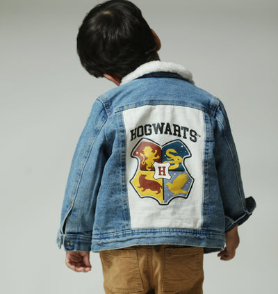 Blue Denim Sherpa Fleece Jacket