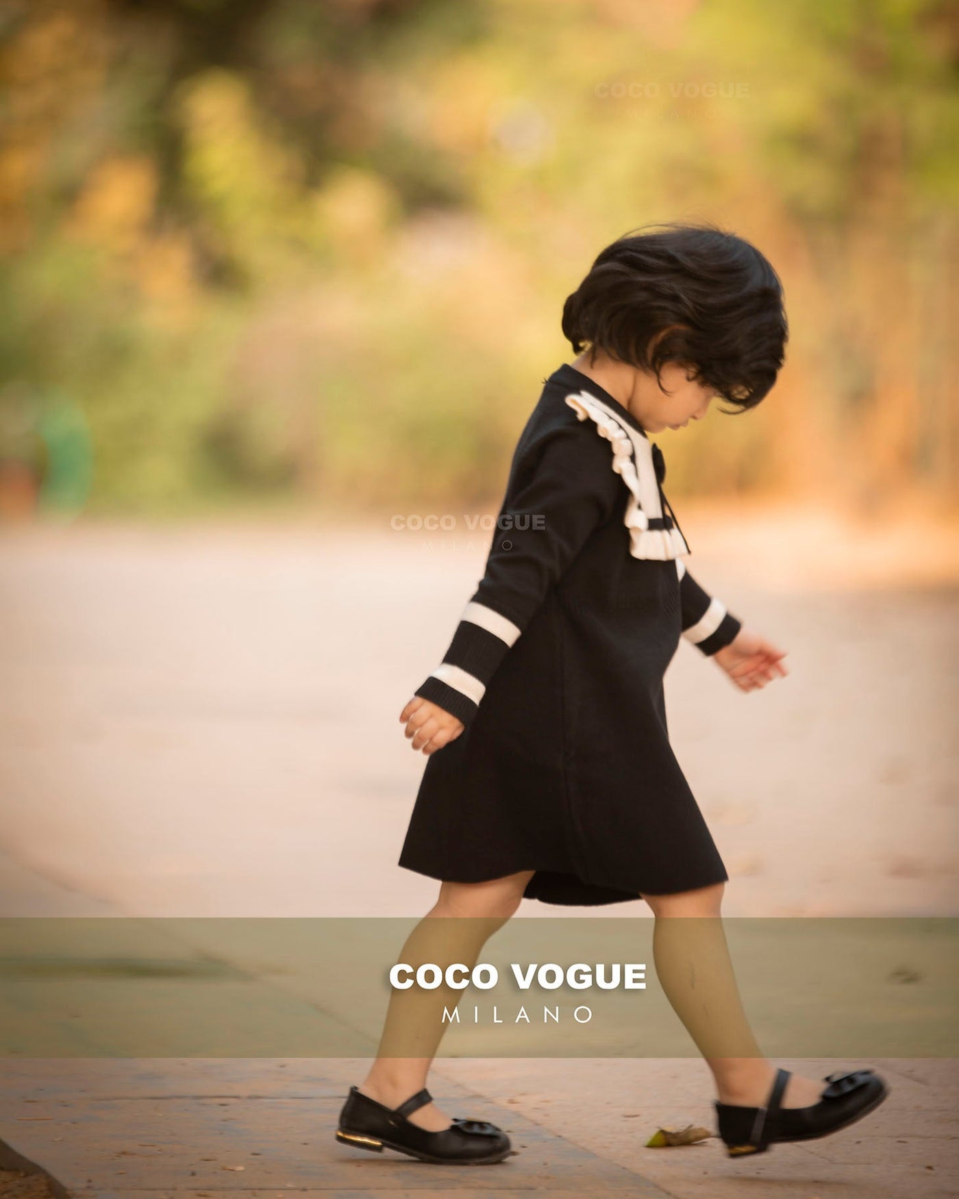 Comfortable cotton black & white dress for kids , Black & white vintage dress for girls 1–6 years