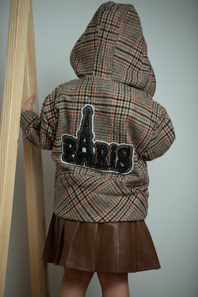 Rustic Grid Coat Hoodie