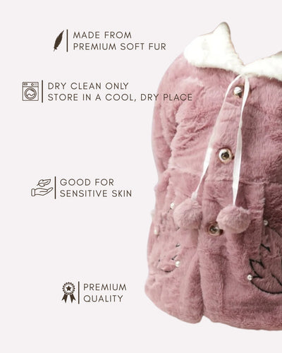 Lightweight warm toddler coat with floral design , Trendy winter outerwear 1–4 years for toddlers