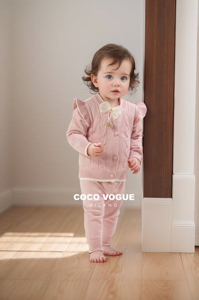Baby Pink Velour Set for Girls