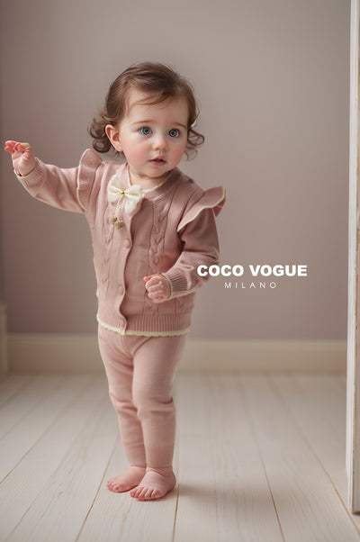 Baby Pink Velour Set for Girls
