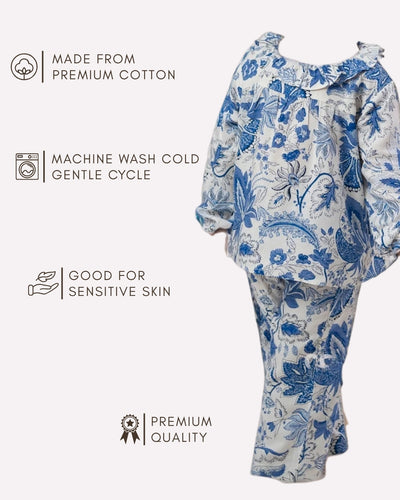 Cute toddler pajama co-ord set for boys & girls , Royal blue pajama co-ord set 2–8 years