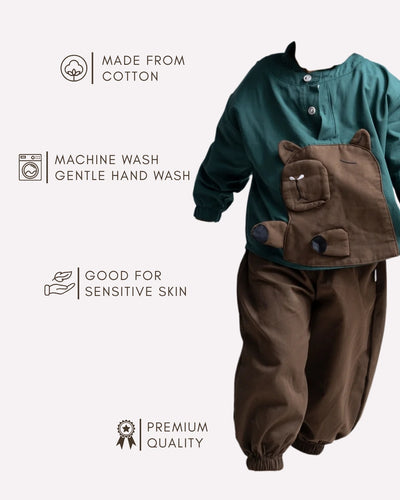Trendy bear print summer clothing for children , Premium summer co-ord set for toddlers 2–7 years
